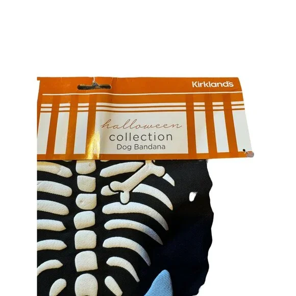Kirkland's Halloween Collection Dog Bandana With Skeleton Print M/L - Picture 2 of 10